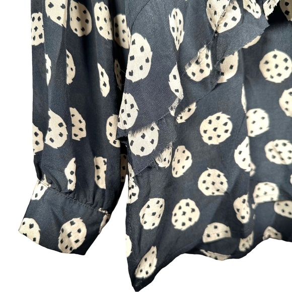 RACHEL COMEY 100% Silk Printed Ruffled Blouse - Picture 4 of 9